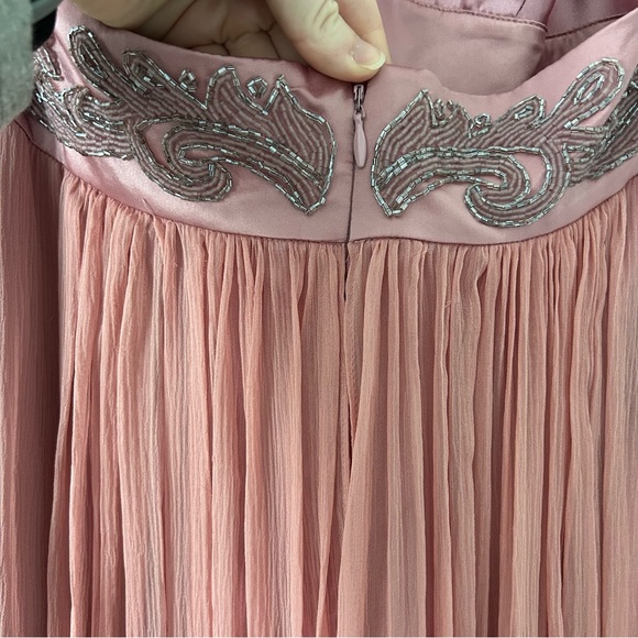 BCBG Maxazria Pink Halter Silk Beaded Halter Long Evening Dress NWT 8 - Picture 6 of 11